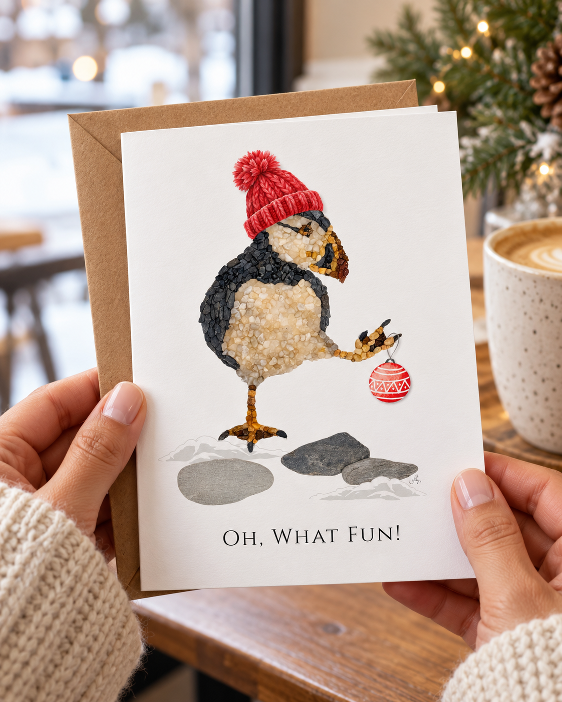 Tux the Puffin – Oh What Fun! Holiday Card