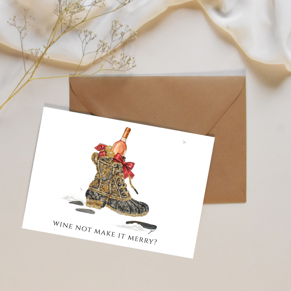 Maine Signature Boot – Wine Not Make It Merry? Holiday Card