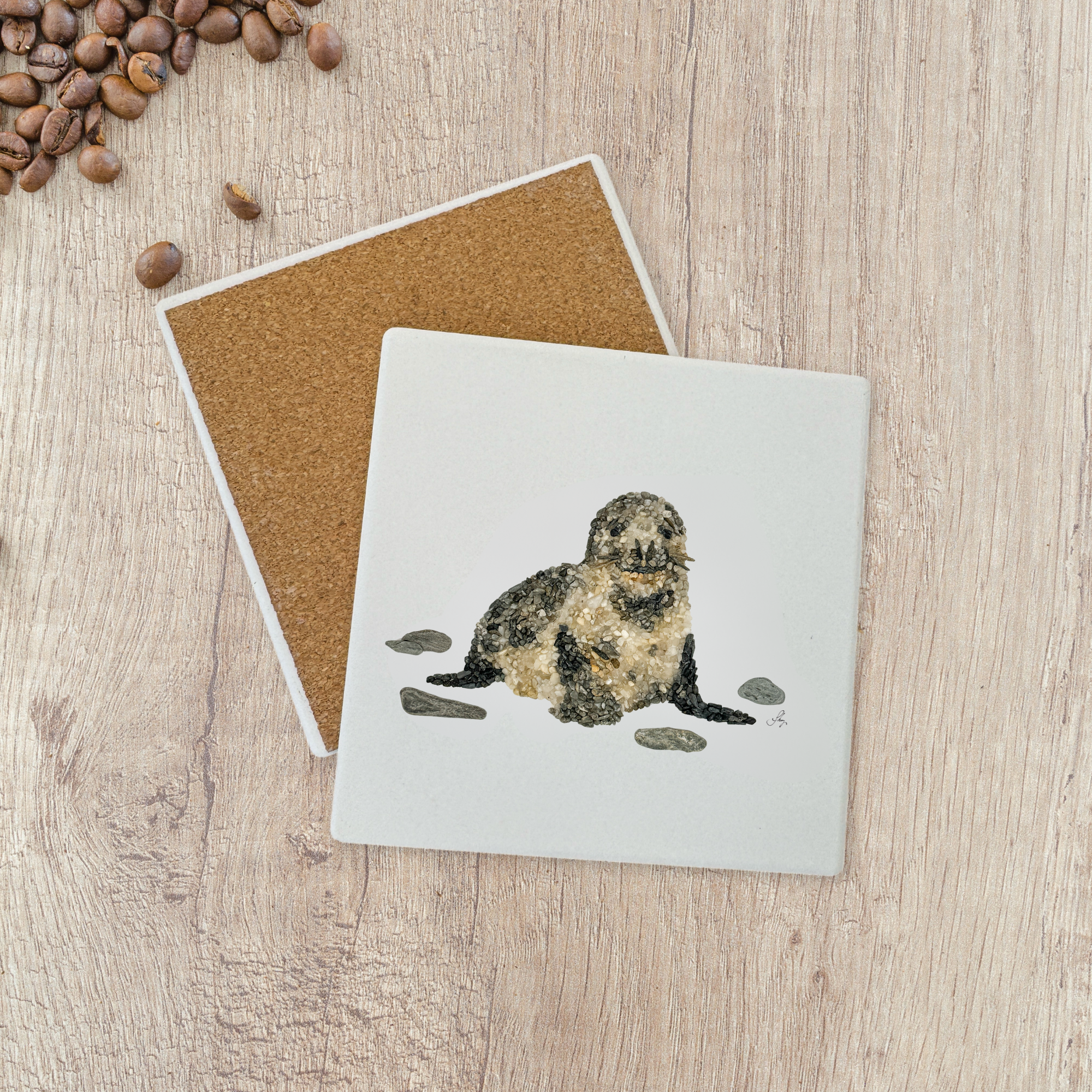 Seal Ceramic Stone Coaster
