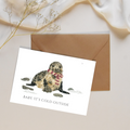 A holiday card, with seal art