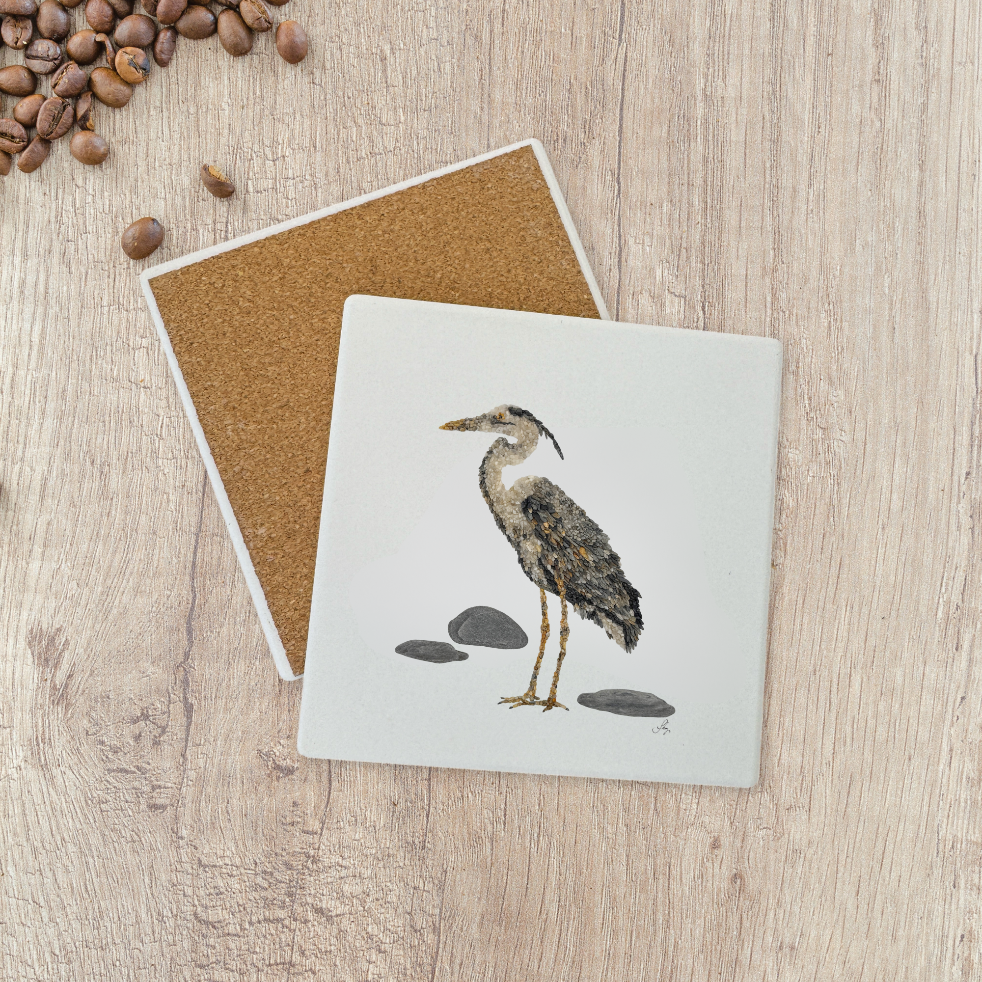 Heron Ceramic Stone Coaster