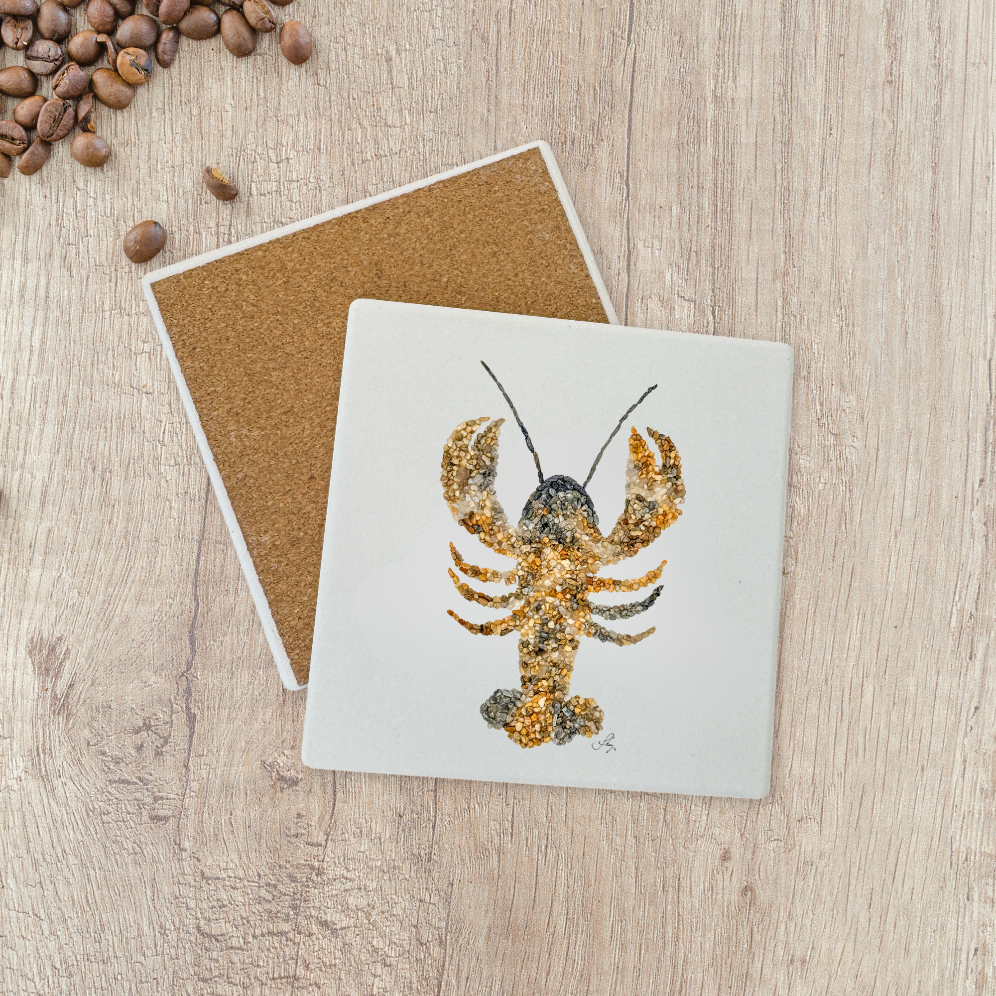 Lobster Larry Ceramic Stone Coaster