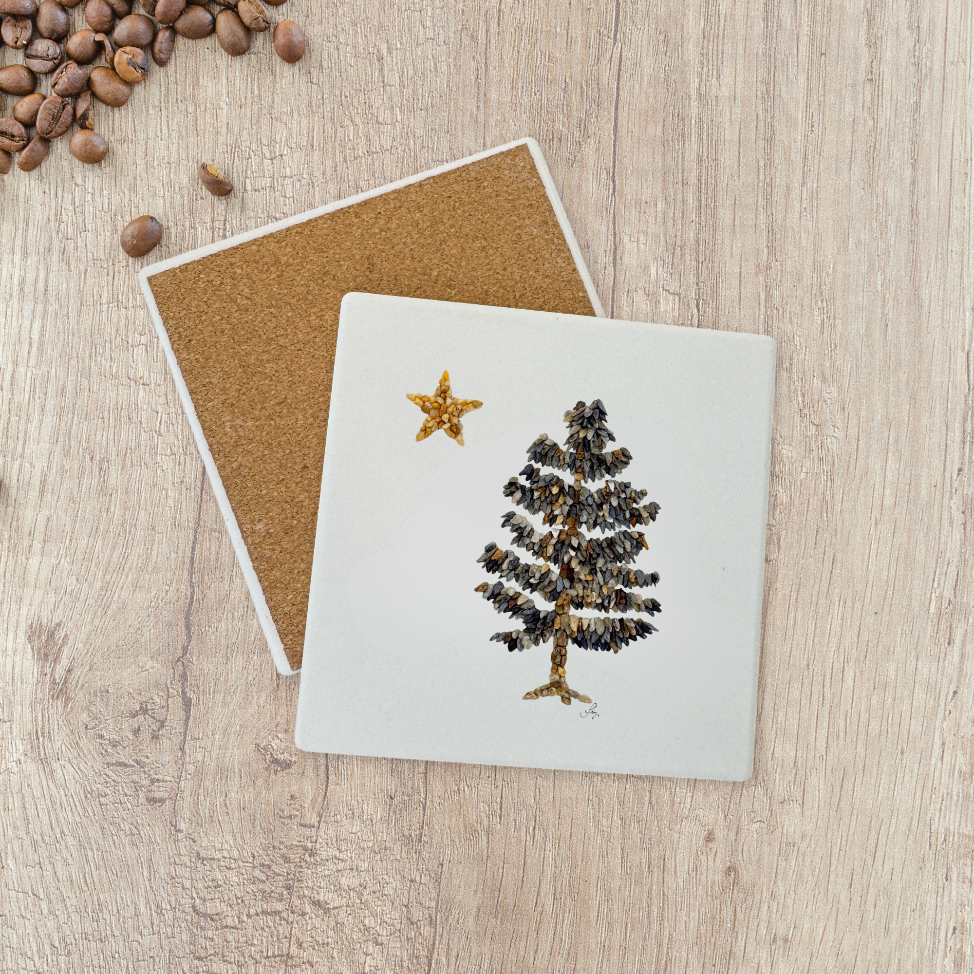 Maine State Flag Ceramic Stone Coaster