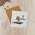 Nubble Lighthouse Ceramic Stone Coaster