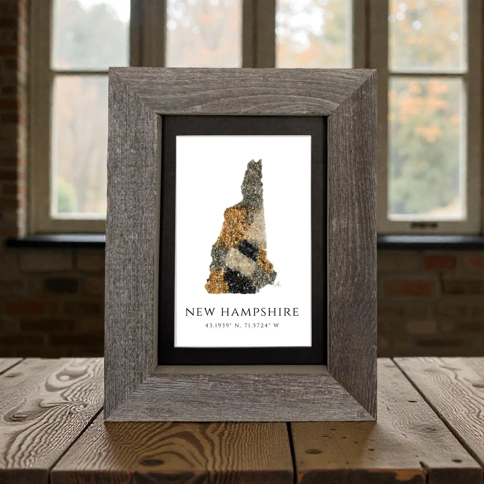 New Hampshire Coordinates Print