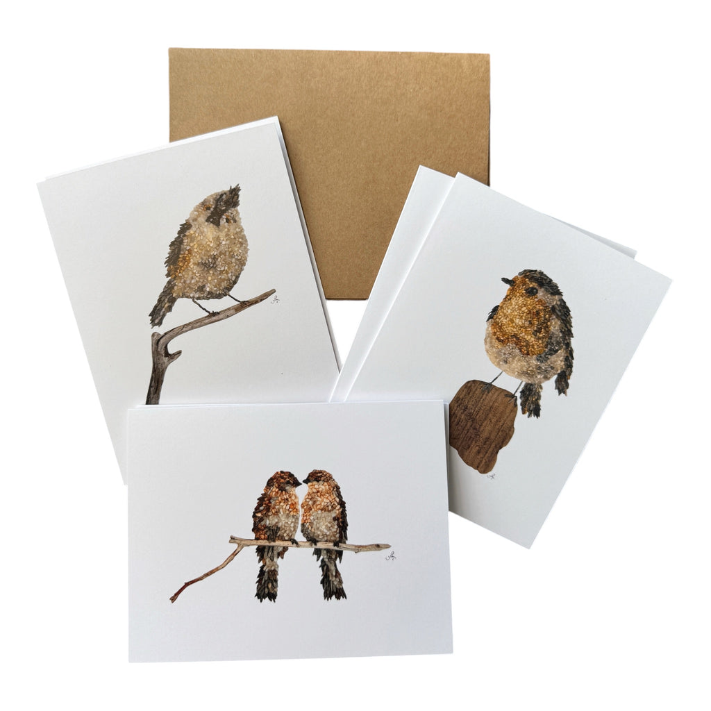 Little Bird Notecards - 3 unique designs (2 of each)