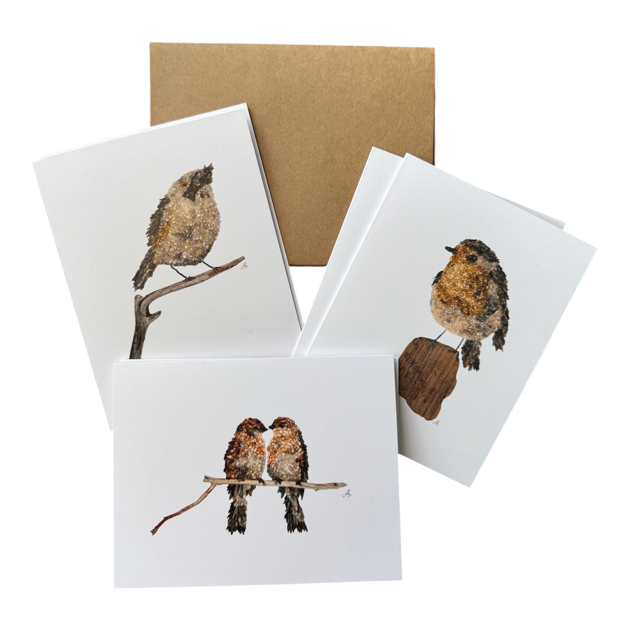 Little Bird Notecards - 3 unique designs (2 of each)