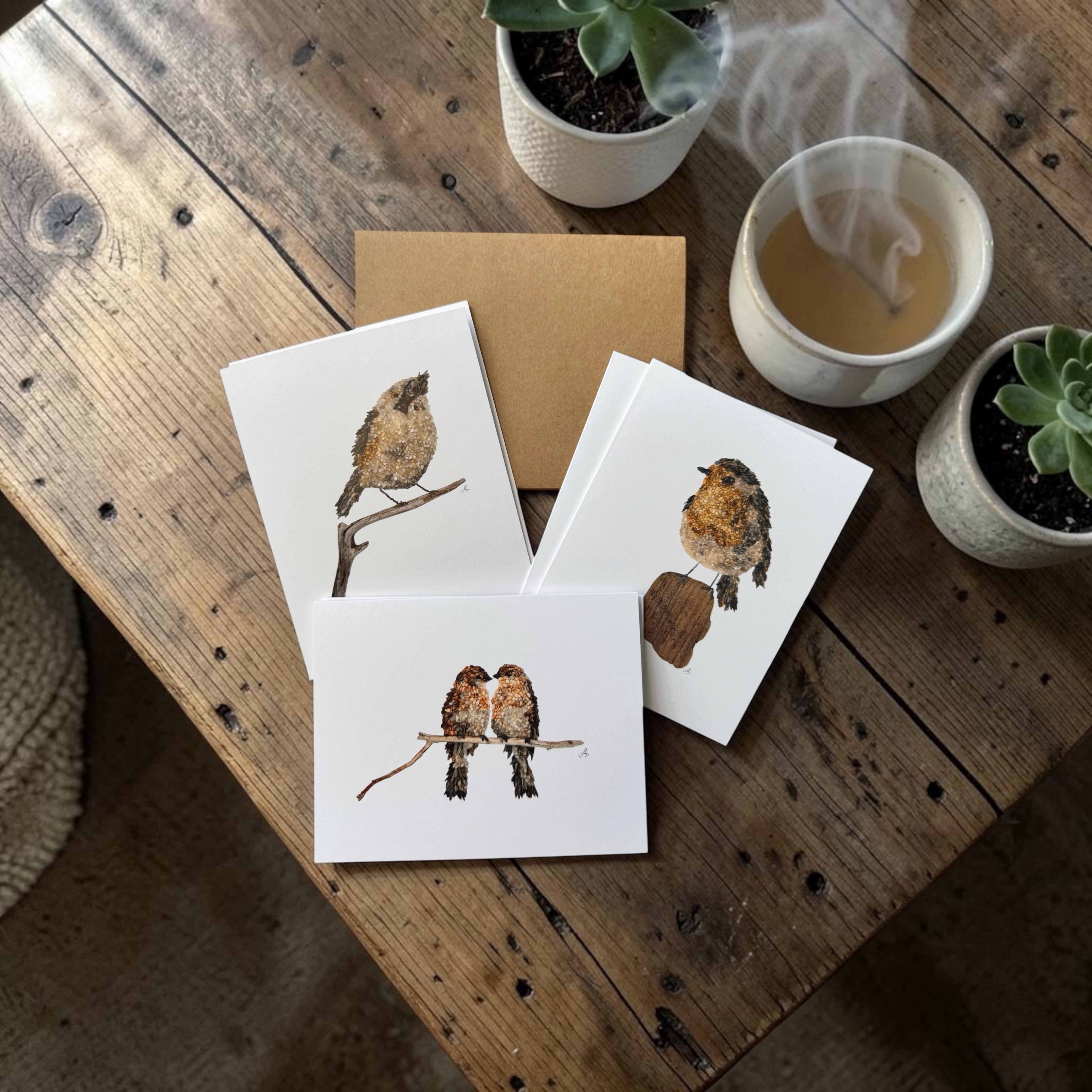 Little Bird Notecards - 3 unique designs (2 of each)