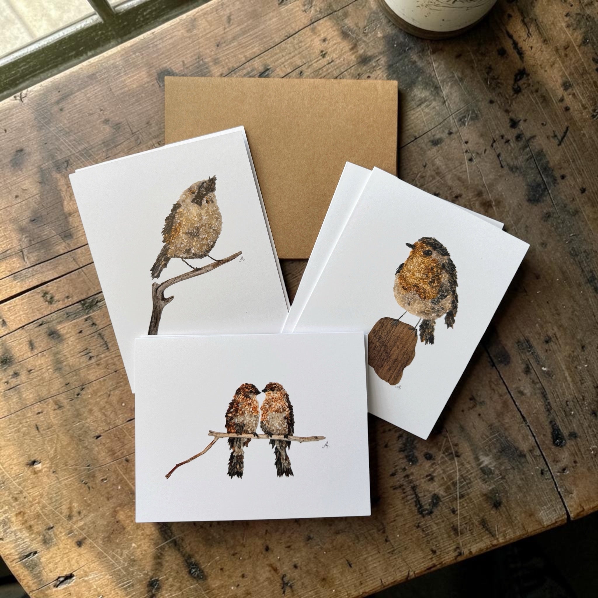 Little Bird Notecards - 3 unique designs (2 of each)