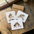 Little Puffin Bird Notecards - 3 unique designs (2 of each)