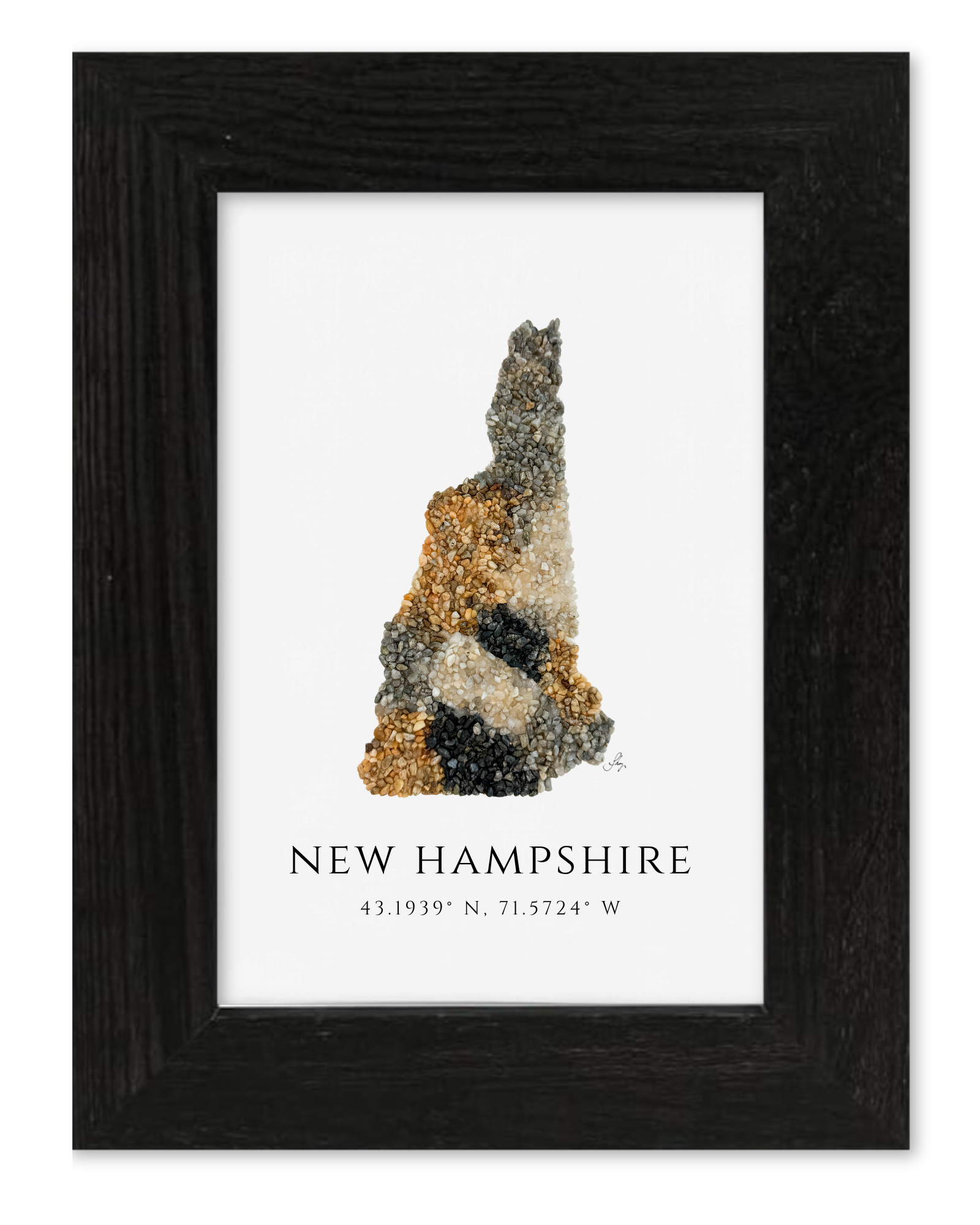 New Hampshire Coordinates Print