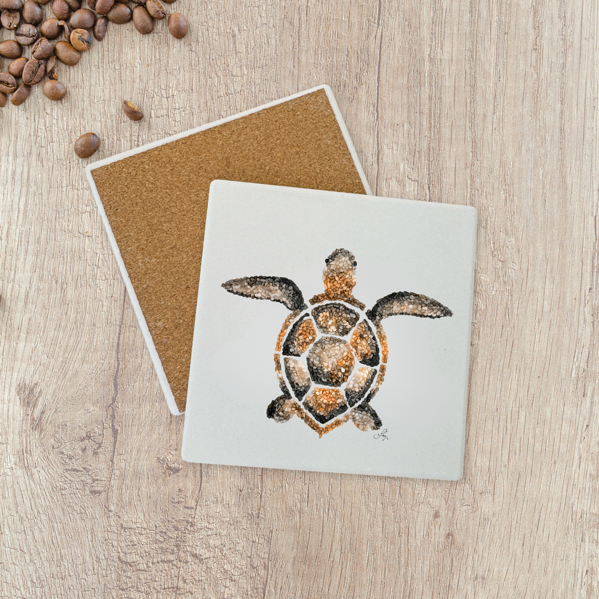 Sea Turtle Ceramic Stone Coaster