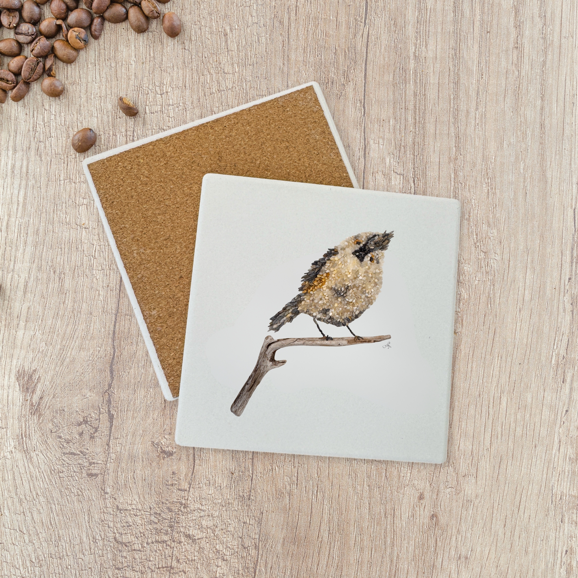 Titmouse Bird Ceramic Stone Coaster