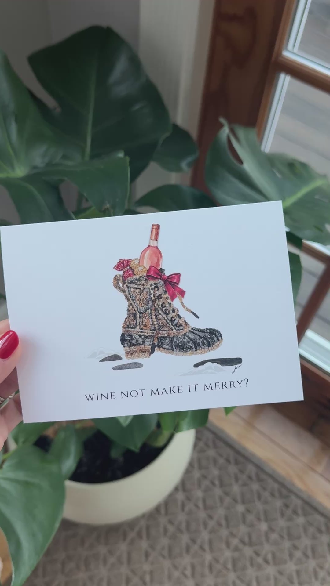 Maine Signature Boot – Wine Not Make It Merry? Holiday Card