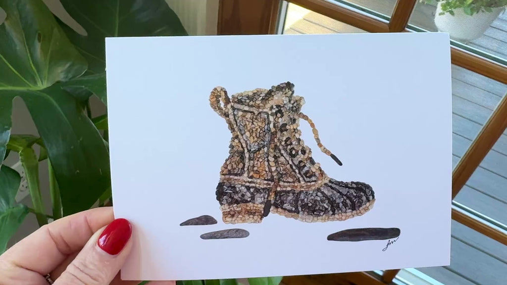 Maine Signature Boot – Mosaic Pebble Art Card