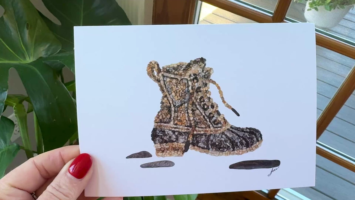 Maine Signature Boot – Mosaic Pebble Art Card